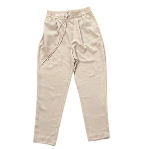 Zara Beige Flowy Ankle Pants Womens Size Extra Small NEW